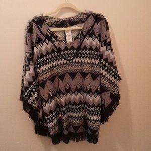 Women's poncho sweater